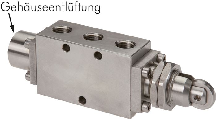 5/2-Wege-Endschalter, G 1/4", Rolle, Edelstahl