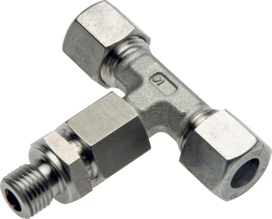 Einstellb. T-Schneidringverschraub.G 1/4"-6 S (M14x1,5), Klemmring 1.4571 (NC)