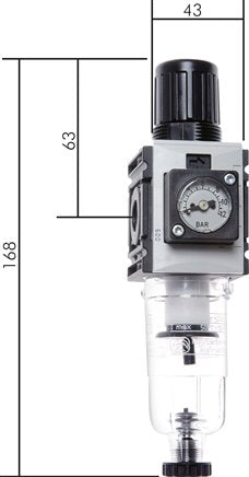 FUTURA Filterregler, G 1/4", 0,5 - 8 bar, Baureihe 0