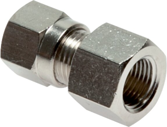 Screw-on cutting ring fitting. 8 LL (M12x1)-G 1/8", nickel-plated brass