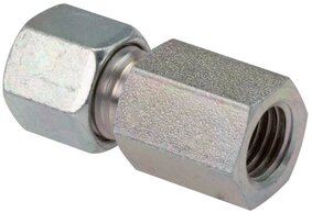 Screw-on cutting ring fitting. M 14x1.5-10 L (M16x1.5), without nut &amp; cutting ring, galvanized steel