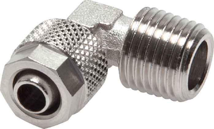 Angle screw connection R 1/4"-8x6mm, nickel-plated brass