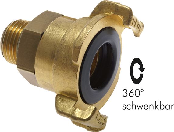 GK hose coupling, G 3/4" (AG), rotatable, brass