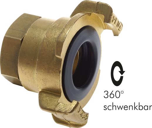 GK hose coupling, G 1" (IG), rotatable, brass