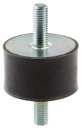 Rubber-metal buffer on both sides with threaded pin M 8