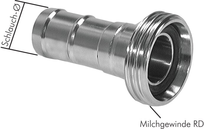 Hose threaded connector (milk weight) Rd 95 x 1/6"-65 (2-1/2")mm