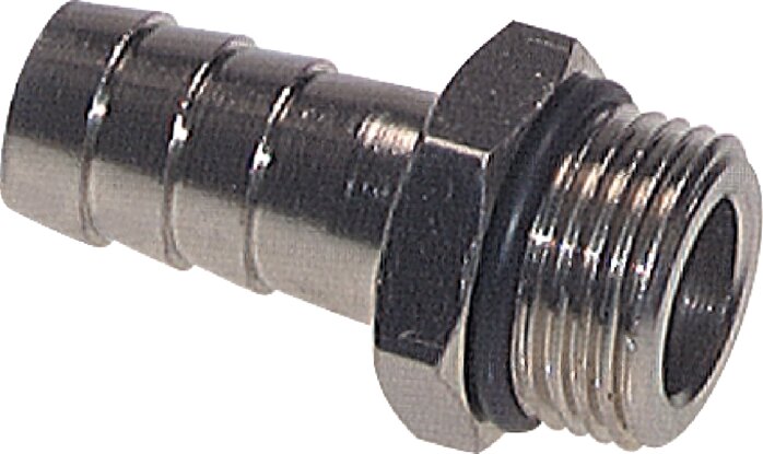 Threaded nozzle with O-ring G 3/8"-8 (5/16")mm, nickel-plated brass