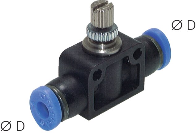 Throttle check valve 5/32" (3.97 mm) push-in connection