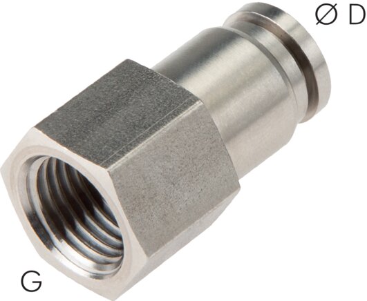 Plug-in connection with internal thread. G 1/8"-8mm, IQS-ES LE