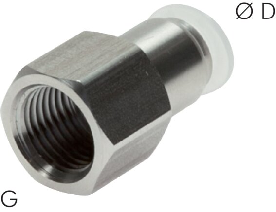 Connexion enfichable avec filetage interne. G 1/2"-10mm, IQS-PP