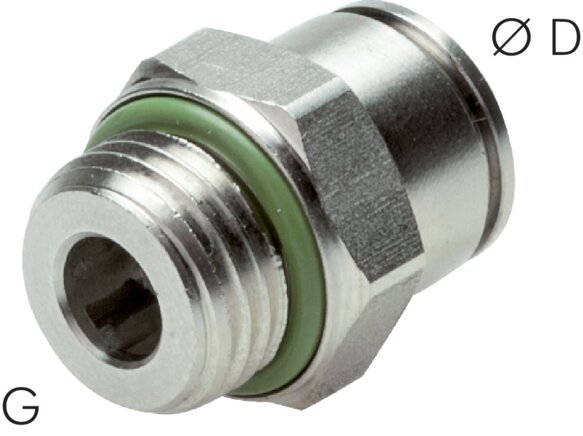 Straight plug connection G 1/2"-10mm, IQS stainless steel