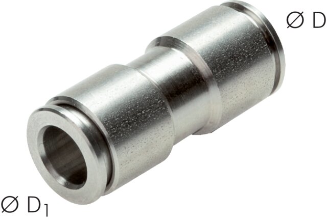 Straight plug connection 10mm, IQS stainless steel