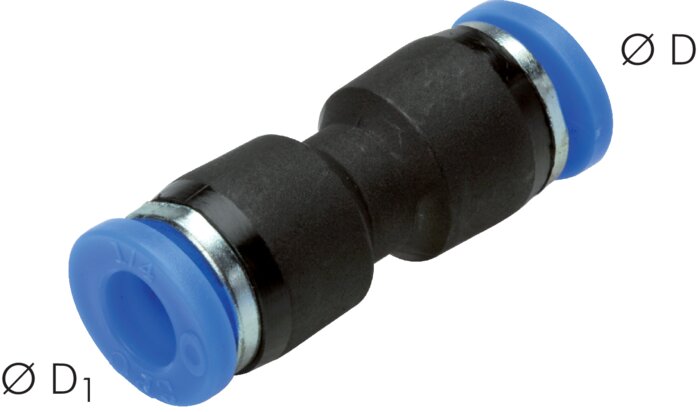 Straight plug connection 1/2" (12.7 mm)x1/2" (12.7 mm), IQS-Inch