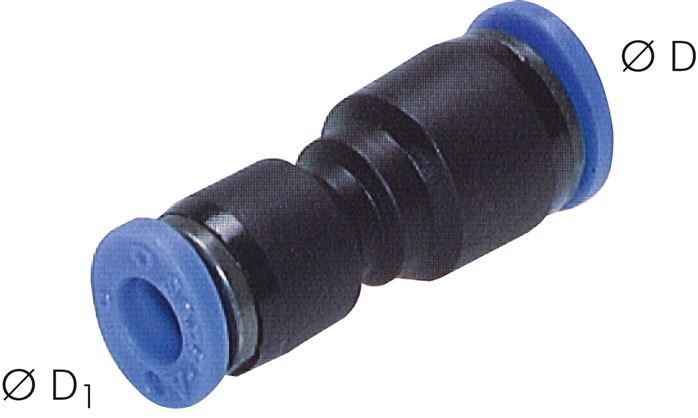 Straight plug connection 5/16" (7.94 mm)x1/4" (6.35 mm), IQS-Inch