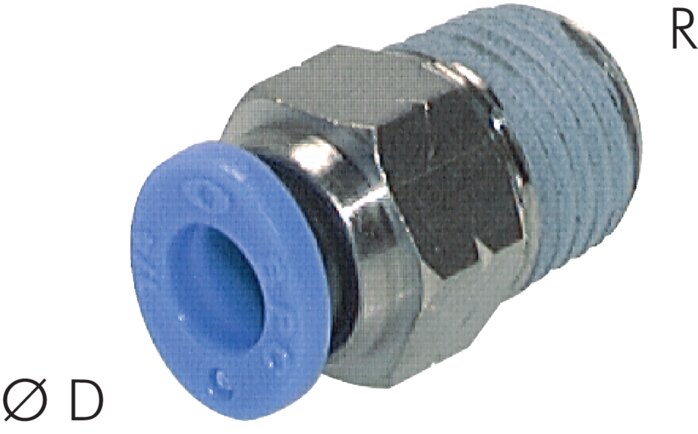 Straight plug connection NPT 1/4"-5/16" (7.94 mm), IQS-Inch