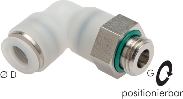 Elbow plug connection G 1/4"-8mm, IQS-ES LE/IQS-PVDF