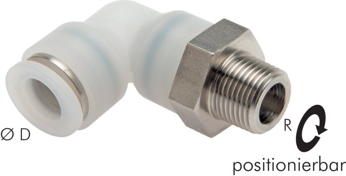 Winkel-Steckanschluss R 1/4"-10mm, IQS-ES LE/IQS-PVDF