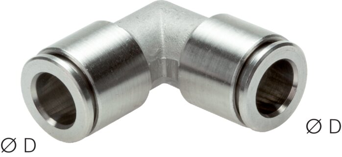 Angled plug connection 4mm, IQS stainless steel