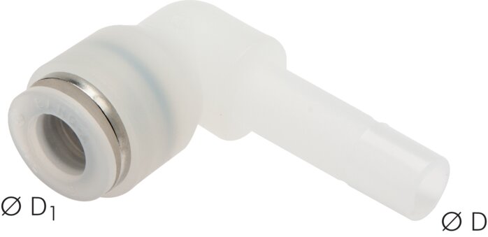 Elbow plug connection 10mm plug nipple, IQS-PVDF