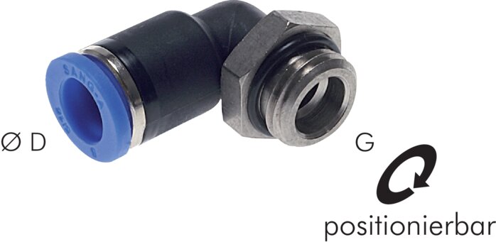 Elbow plug connection M 3-4mm, IQS standard