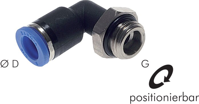 Elbow plug connection G 1/8"-4mm, IQS standard