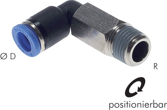 Elbow plug connection, long R 1/2"-14mm, IQS standard