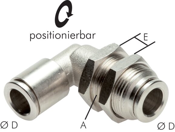 Elbow bulkhead plug connection 10mm, IQS-MSV (standard)