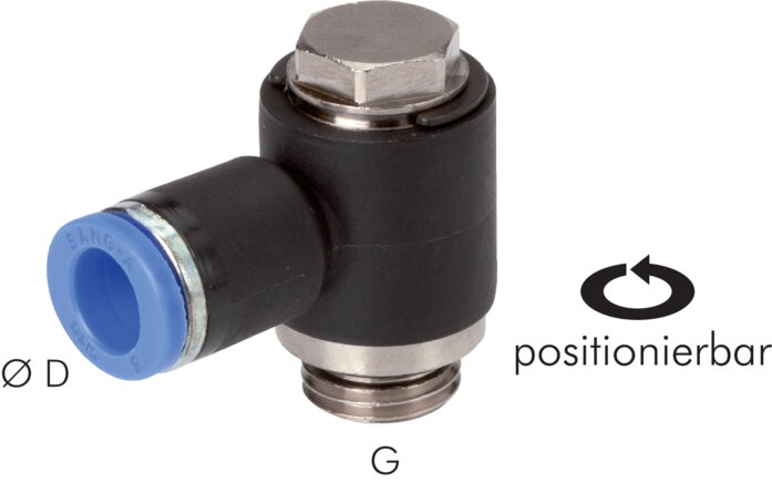 Elbow plug connection G 1/4"-8mm, IQS standard