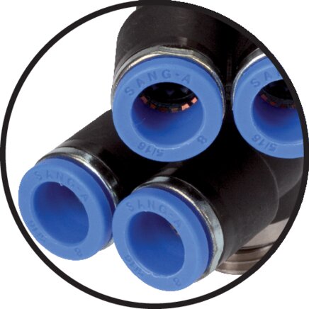 Distributeur multiple enfichable, 4 voies G 1/8"-6mm, norme IQS