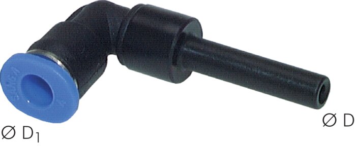 Elbow plug connection with 4mm plug nipple, IQS-Mini