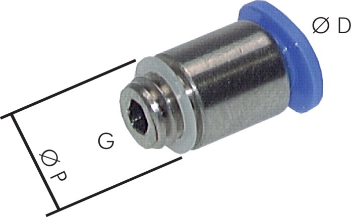 Gerader Steckanschluss M 8x0,75-4mm, Mini m. Innensechskt.