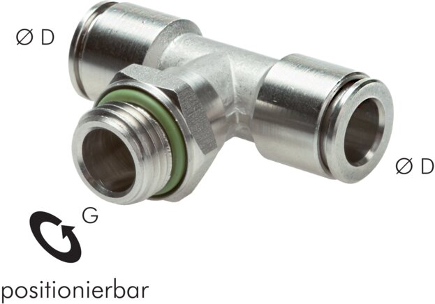 T-connector G 1/4"-6mm, IQS stainless steel