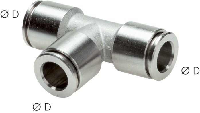 T-connector 6mm, IQS stainless steel