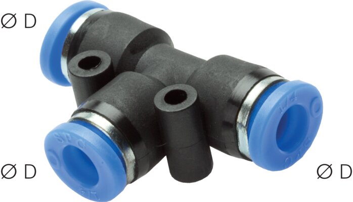 Connecteur en T 1/4" (6,35 mm), IQS pouces