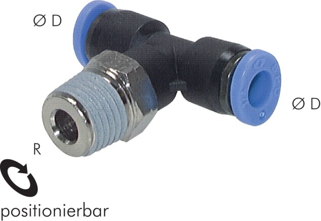 T-connector NPT 1/4"-5/16" (7.94 mm), IQS-Inch