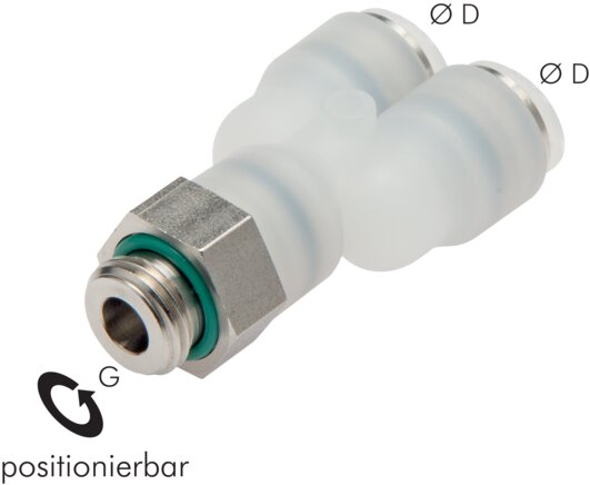 Y-plug connection G 1/8"-4mm, IQS-PVDF