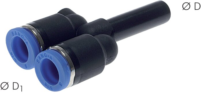 Connecteur en Y, raccord enfichable de 6 mm, tuyau de 6 mm