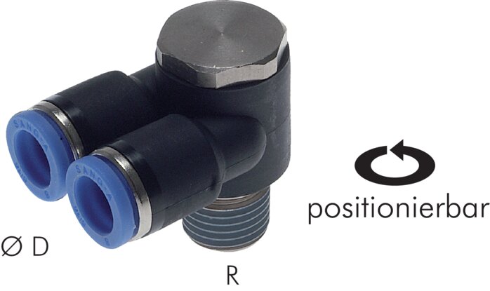 Y-angle plug connection R 1/8"x6mm, IQS standard