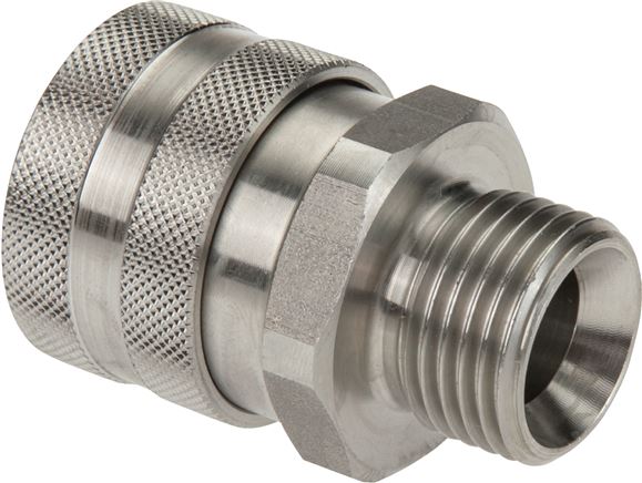 Stainless steel coupling socket for foam gun G 1/2" (AG)