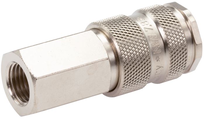 Coupling socket (NW7.2) G 1/2" (IG), hardened steel, nickel-plated / nickel-plated brass