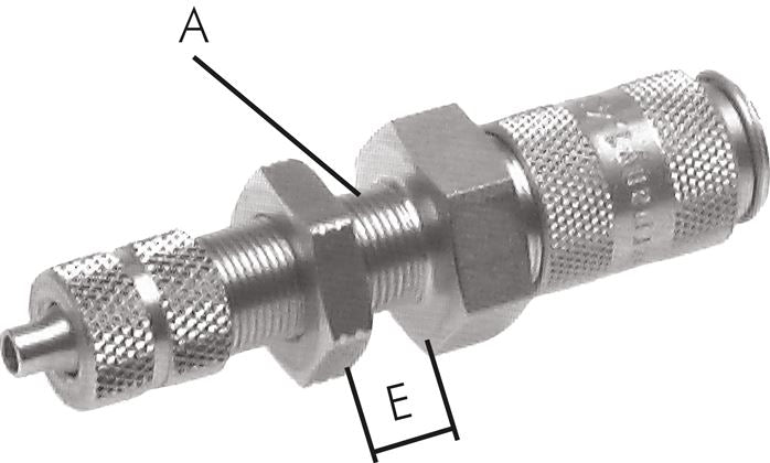 Douille de couplage Schott (NW2.7) tuyau 4,3x3mm, acier inoxydable