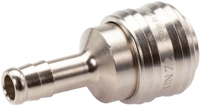 Coupling socket (NW7.2) 9 (3/8")mm hose, nickel-plated brass