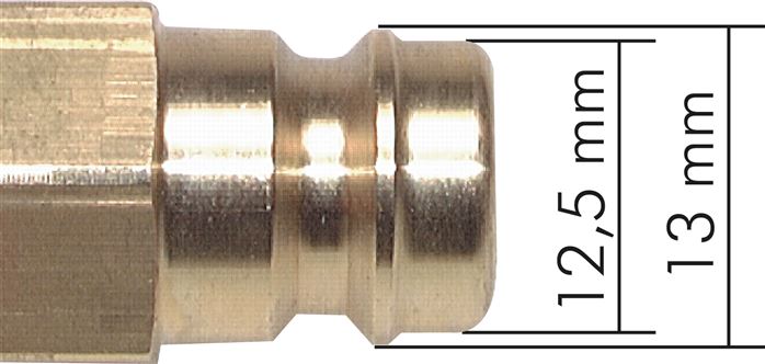 Temperierkupplungsdose (Winkel 45°) 13mm Zapfen, 12,7mm Push-Lok