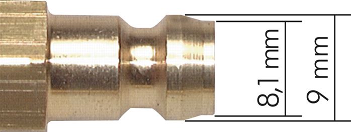 Temperierkupplungsdose (gerade) 9mm Zapfen, 9,5mm Push-Lok