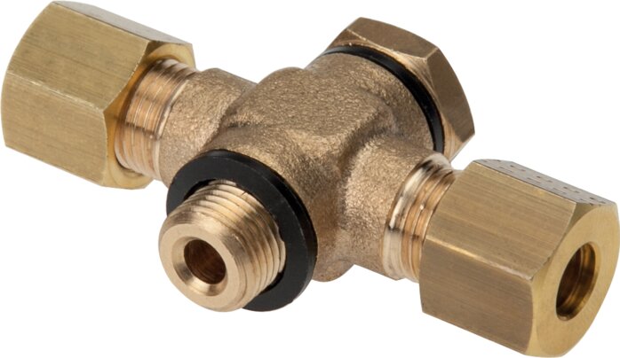 T-compression fitting G 3/8"-10 (M16x1.5)mm, brass