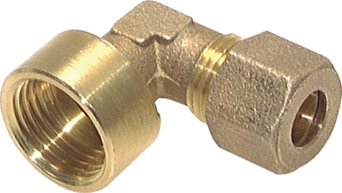 Elbow screw-on compression fitting. G 3/8"-12 (M18x1.5)mm, brass