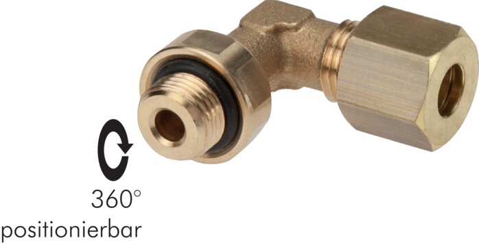 Elbow compression fitting G 1/8"-6 (M10x1)mm, brass