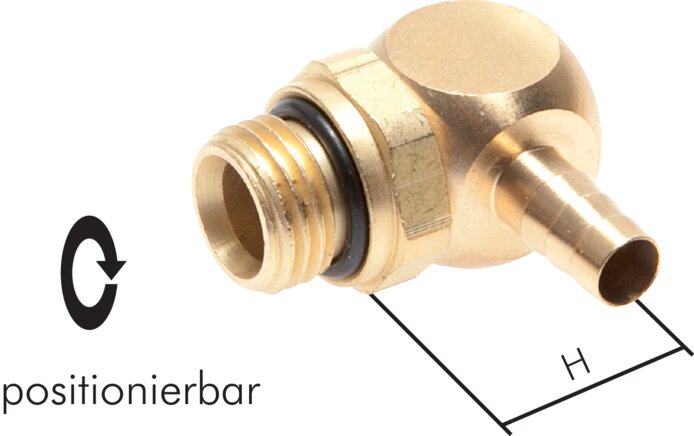 Elbow plug connection, M 5-3mm inside, brass