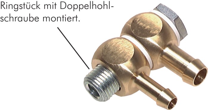 Ring piece for L-threaded nozzle G 3/8"-9 (3/8")mm, brass