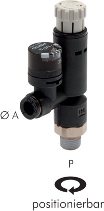 Régulateur de pression R 1/4"-8mm, avec manomètre, norme IQS